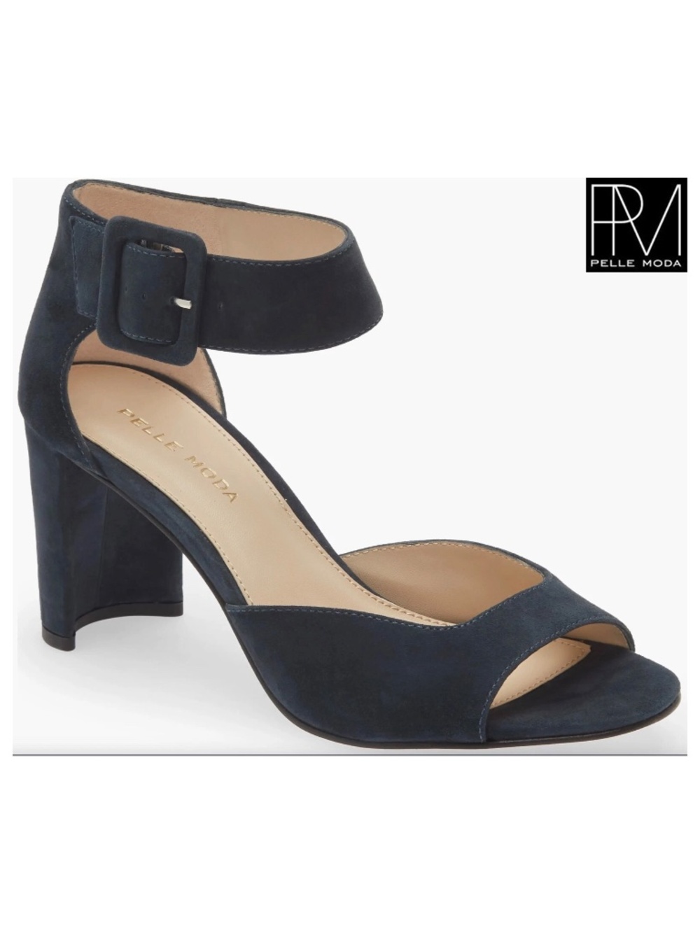 PELLE MODA NIB VINNI ANKLE STRAP MIDNIGHT KID SUEDE LEATHER SANDAL. SZ 7.5M